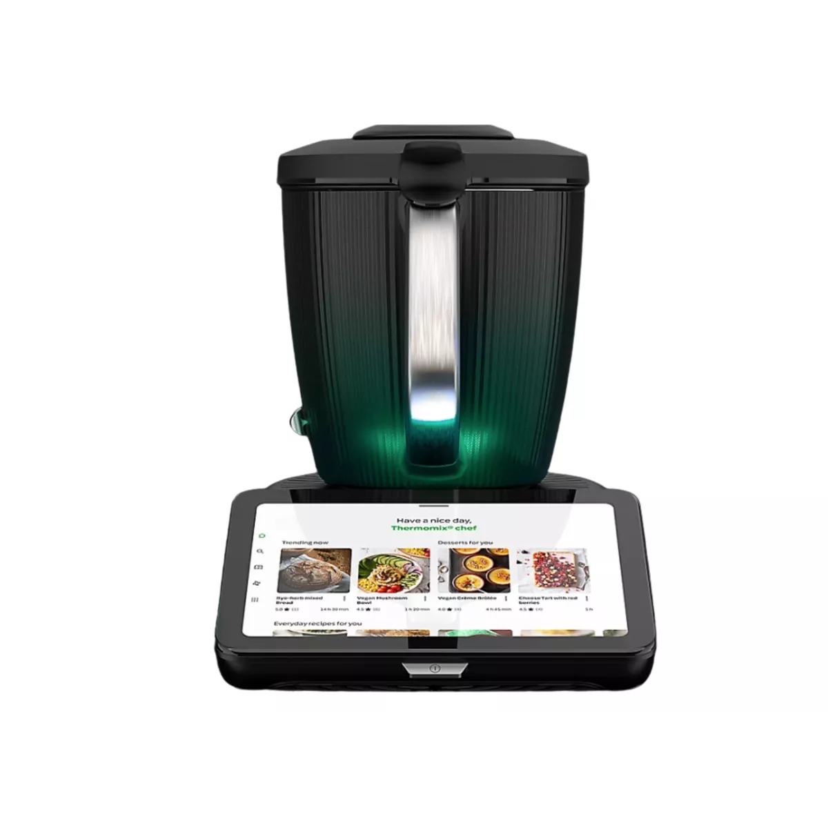 Thermomix® TM7 Frontansicht mit leuchtendem Display